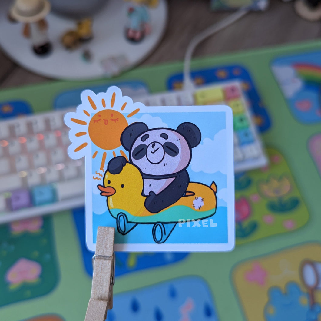 Out for a swim! BB The Panda - Sticker