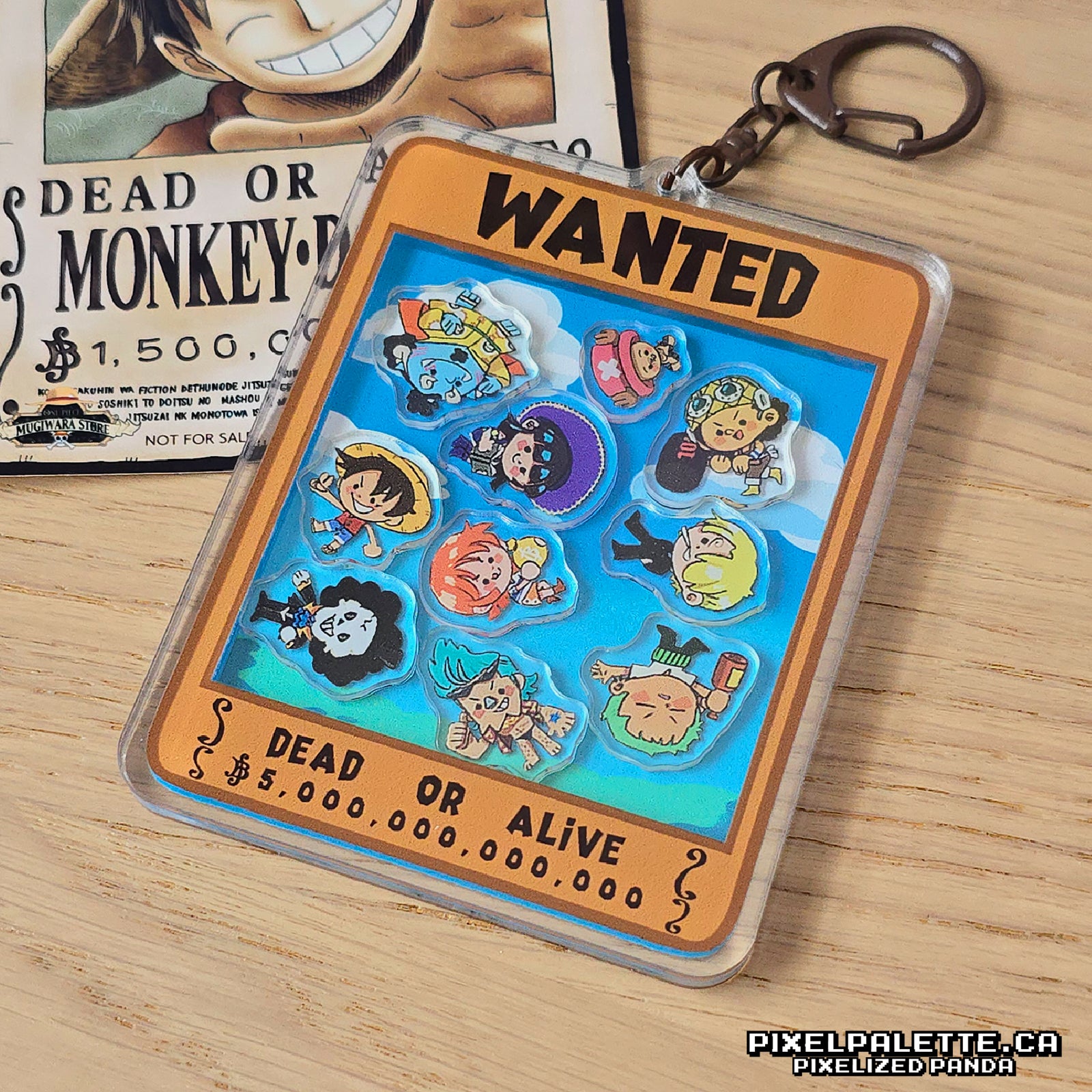 ☠️ Wanted! Dead or Alive! - One Piece Acrylic Shaker Charm