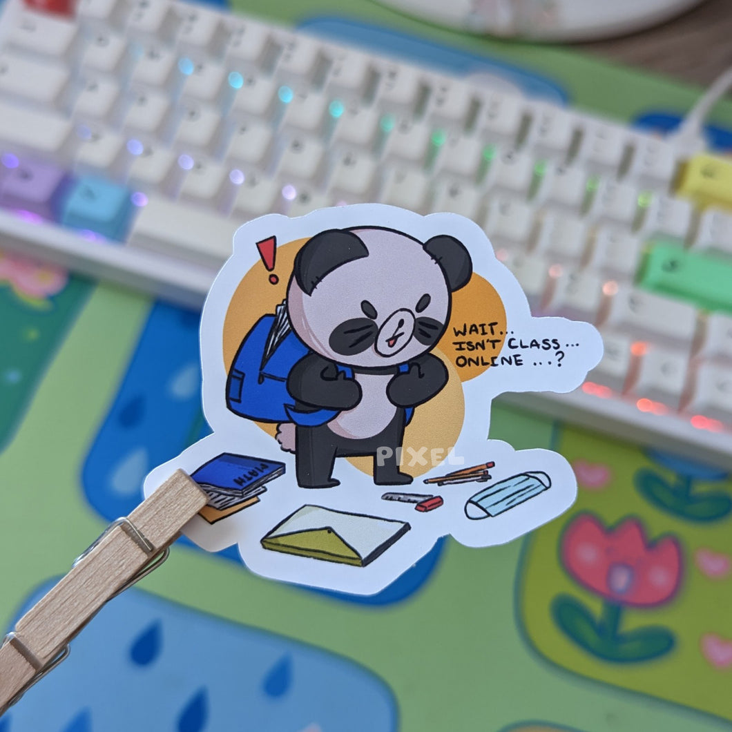 School? Online Class? BB The Panda - Sticker