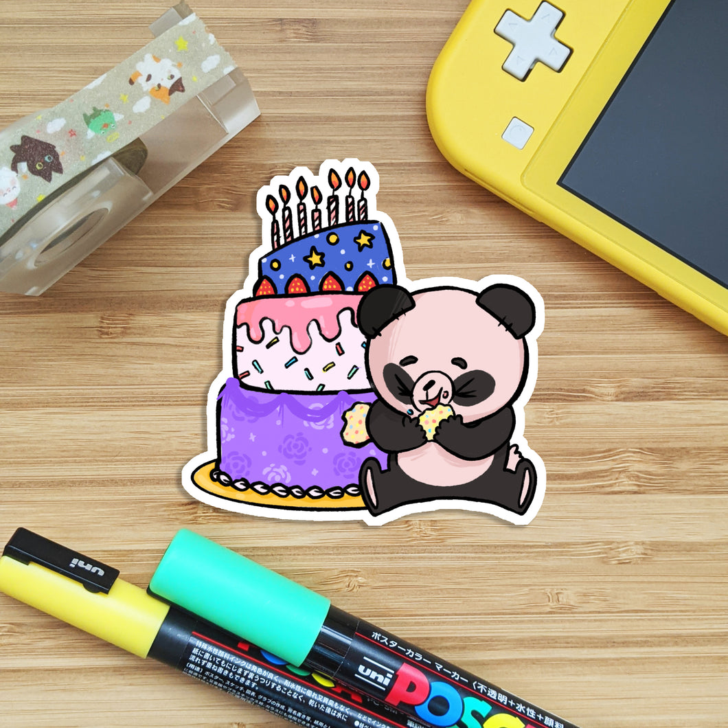 Adventures of BB the Panda! Birthday Cake! - Sticker