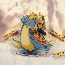 Load image into Gallery viewer, Sea Adventure - Ash, Pikachu and Lapras - Acrylic Charm
